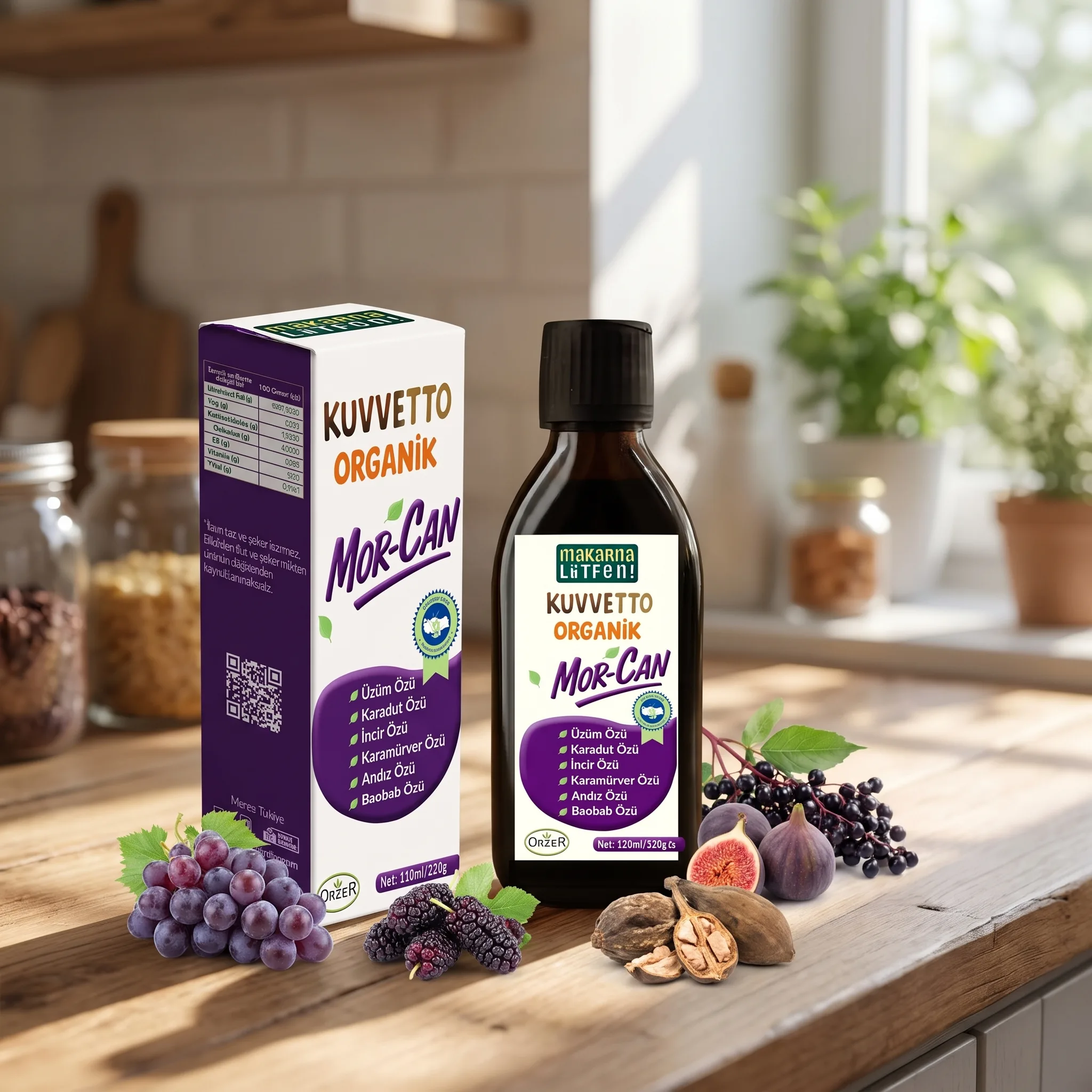 Kuvvetto Morcan Organik 7 Meyve Gücü ve Baobab Özlü Takviye (220g)