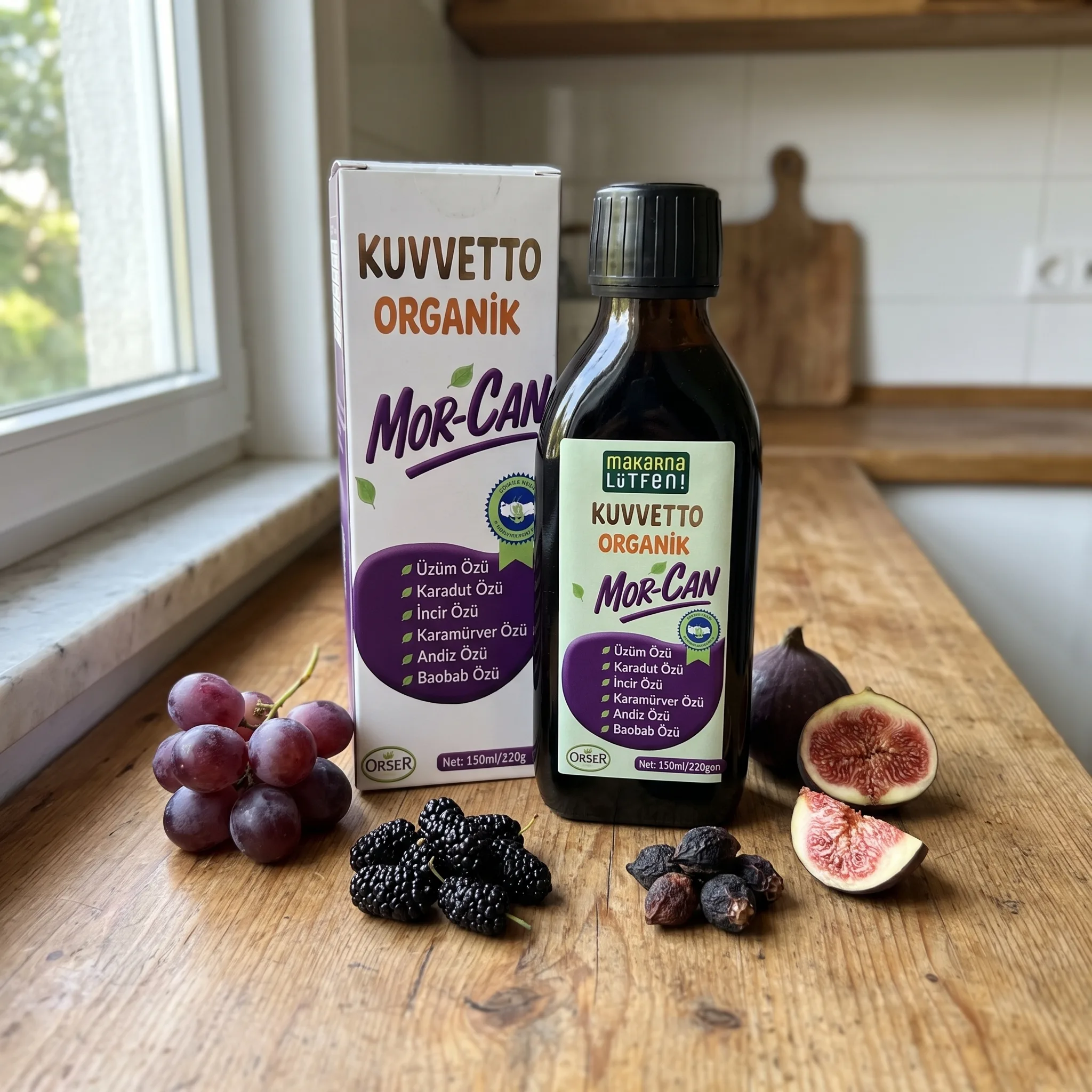 Kuvvetto Morcan Organik Baobab Özlü Mor Meyveli Karışım (220 gram)