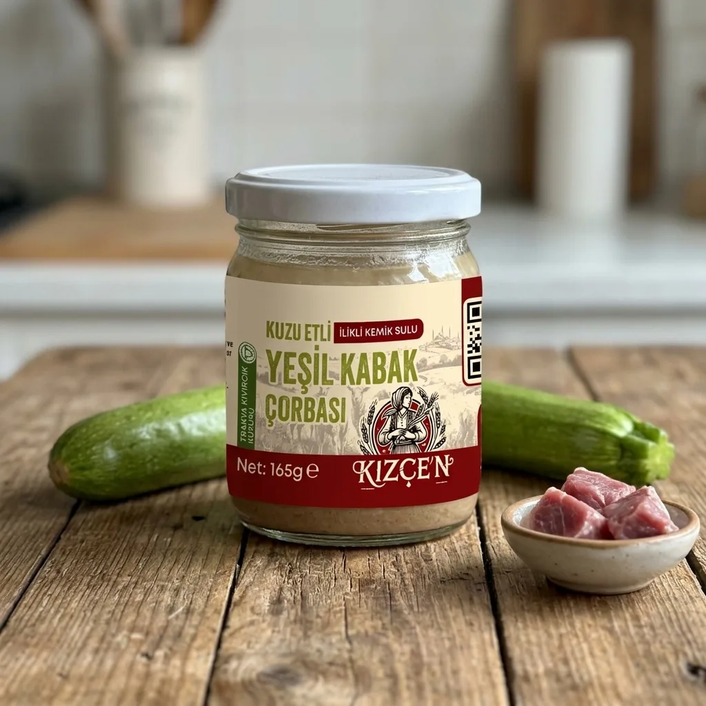 Kuzu Etli İlikli Kemik Sulu Yeşil Kabak Çorbası (165 gram)
