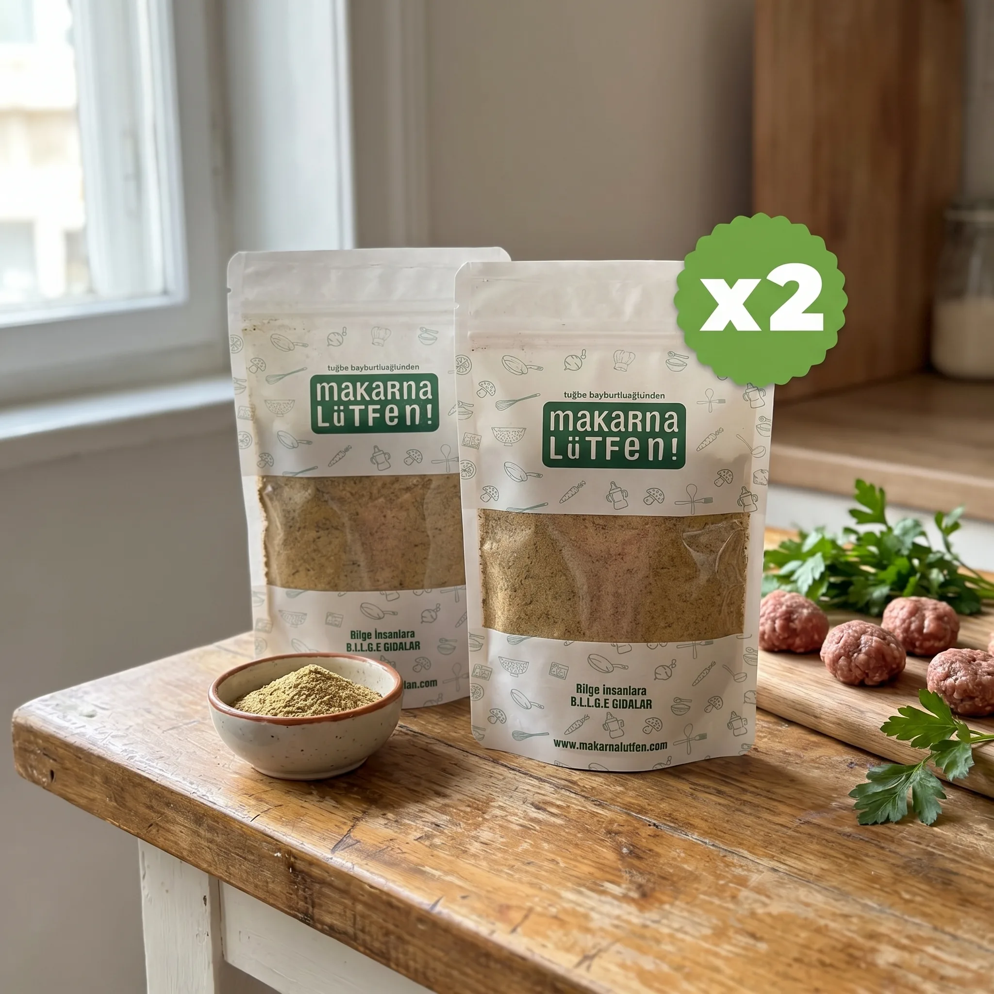 Makarna Lütfen 2'li Paket Tuzsuz Köfte Baharat Karışımı (2x180g)