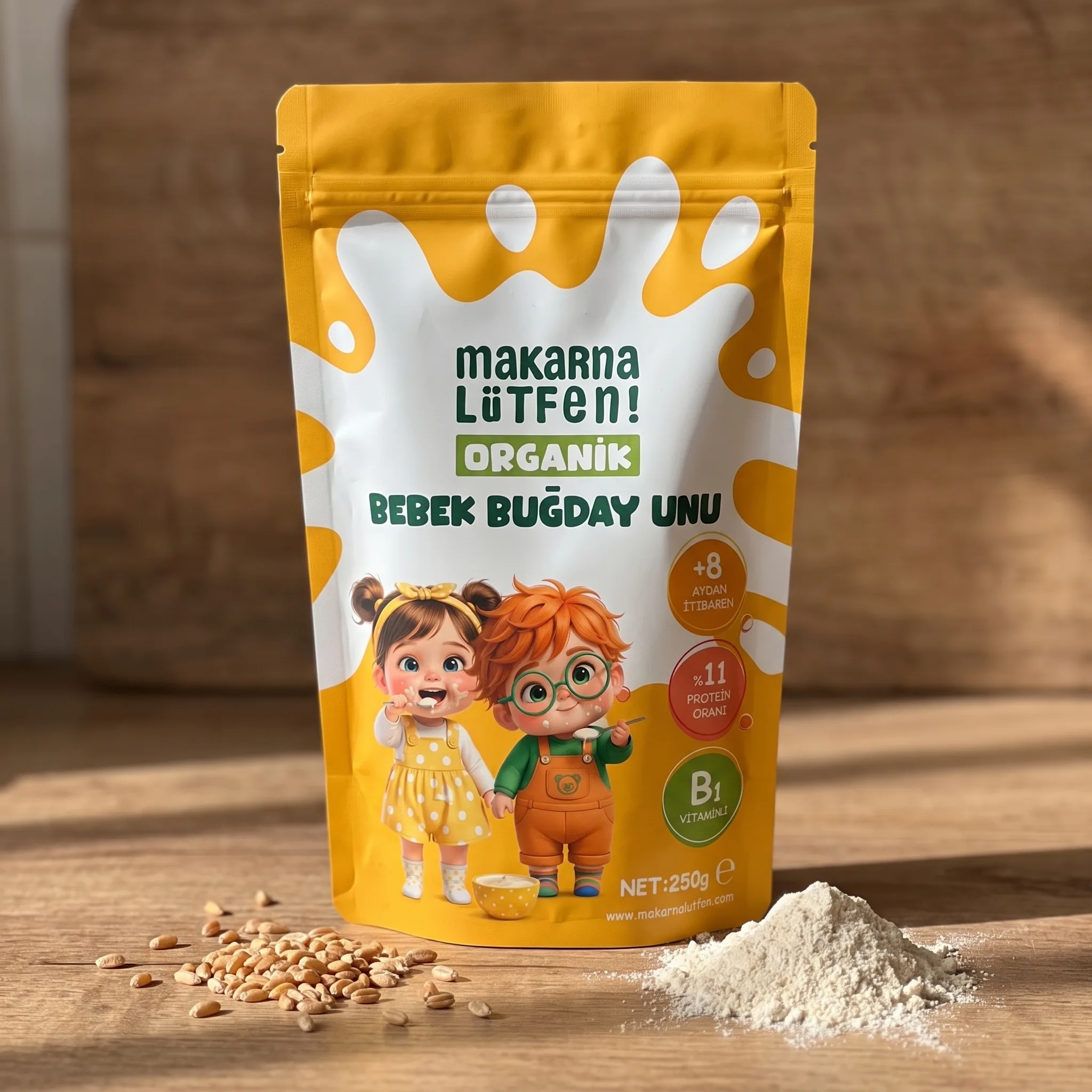 Makarna Lütfen Organik Bebeklere Özel Buğday Unu (250g)