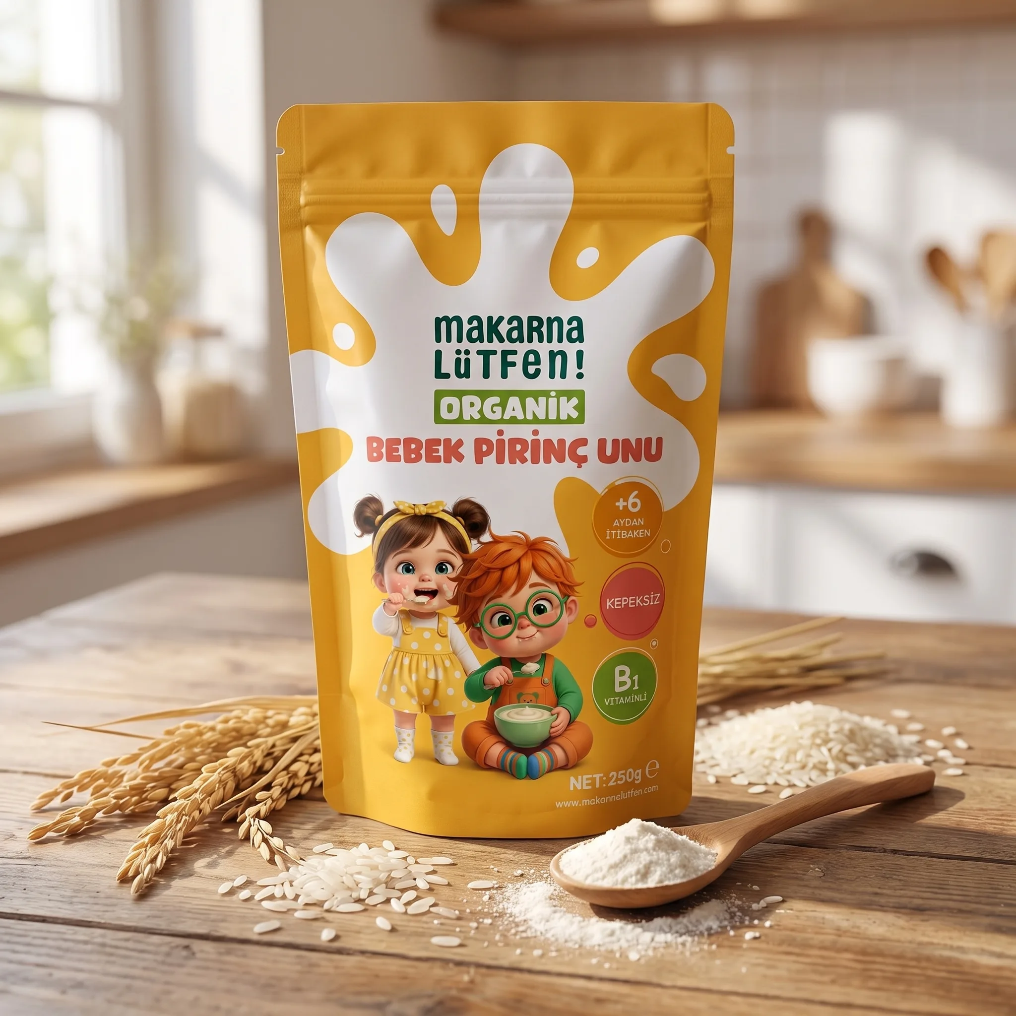 Makarna Lütfen Organik Pirinç Unu Bebekler İçin (250 gr)