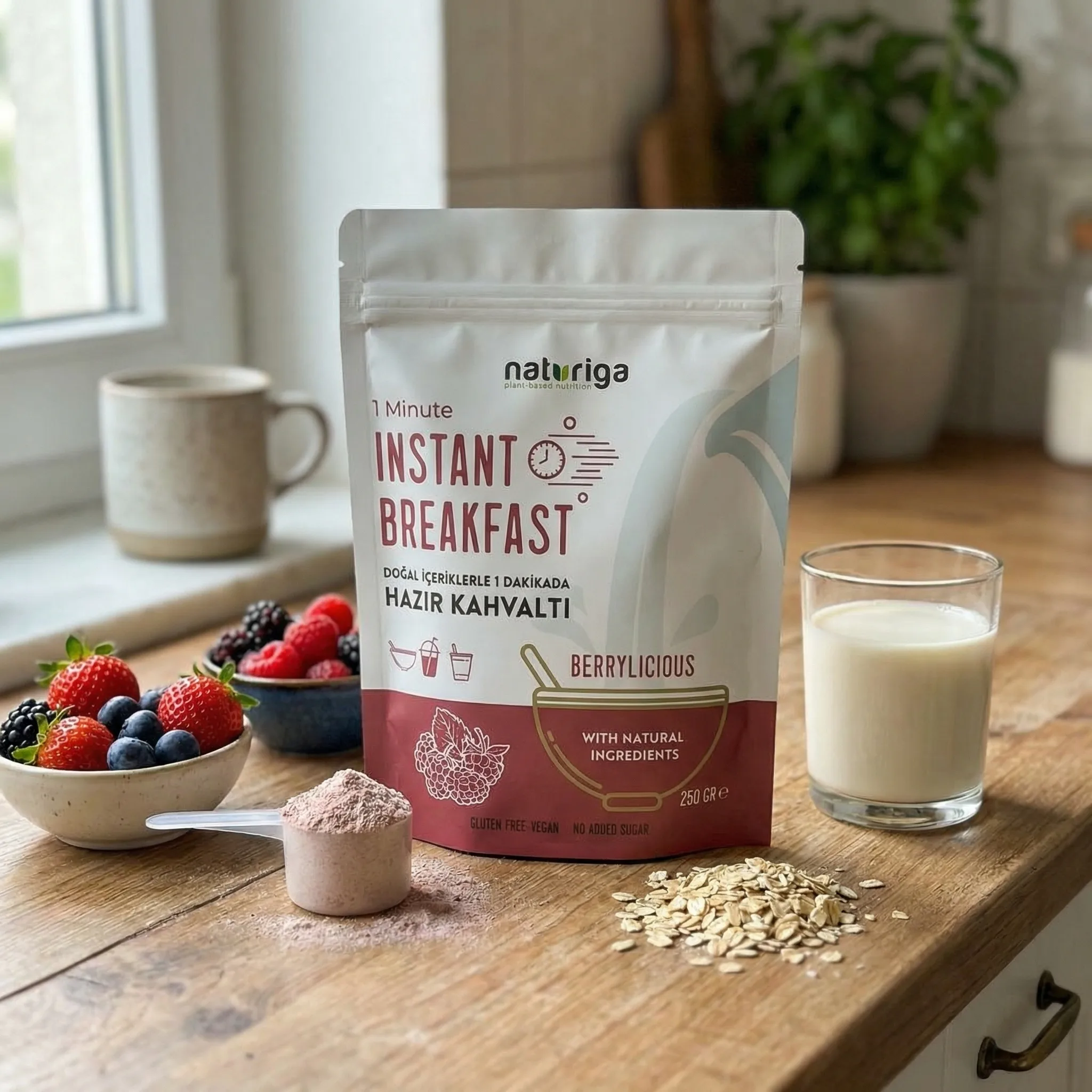 Naturiga Berry Enerji Karışımı: Glutensiz ve Vegan 250 gr Kahvaltılık Lezzet