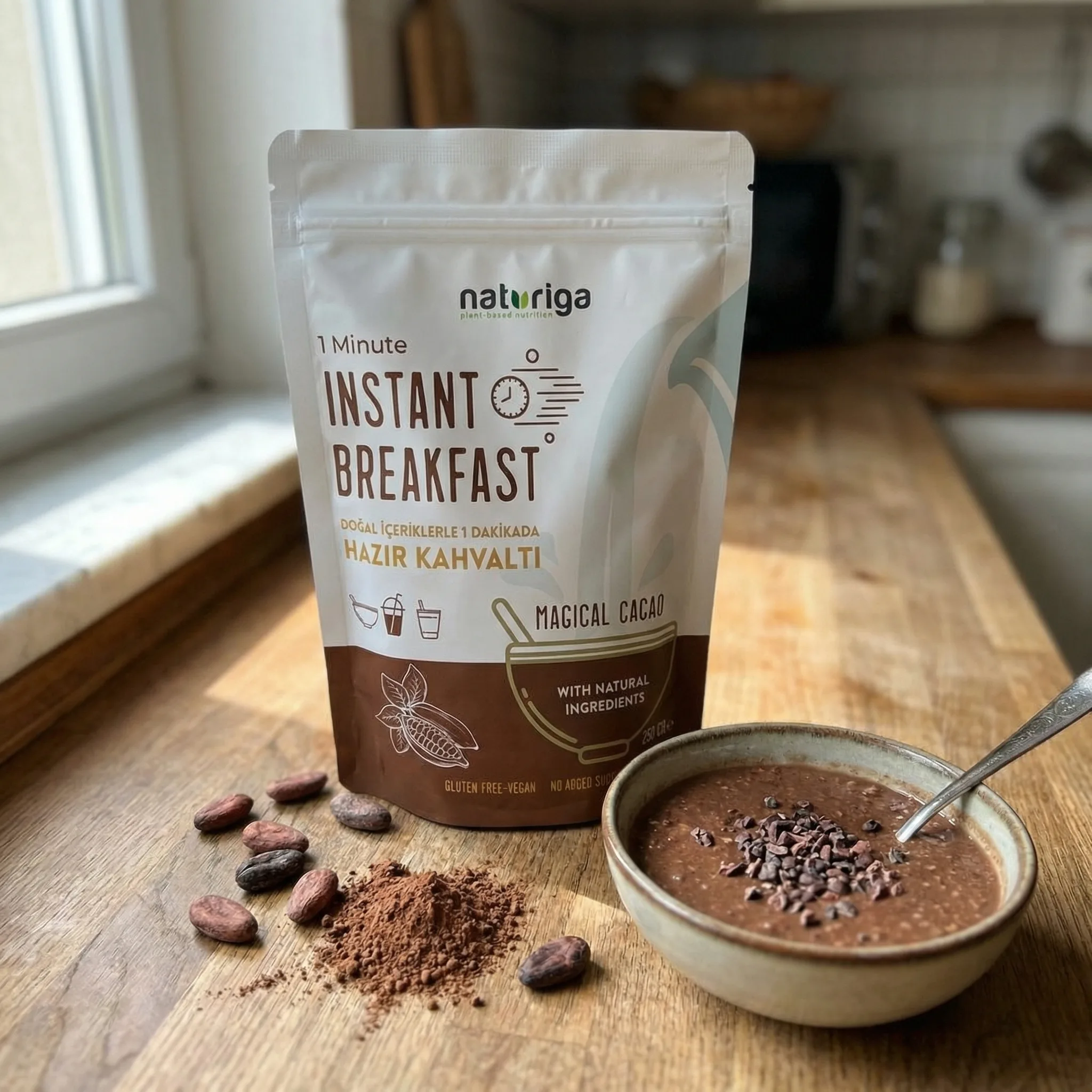 Naturiga Enerji Veren Kakaolu Kahvaltı & Ara Öğün Karışımı 250 gr