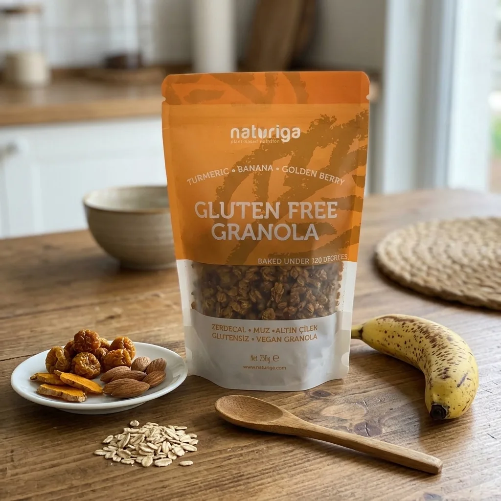 Naturiga Glutensiz Zerdeçal Altın Çilek Granola 250 gr