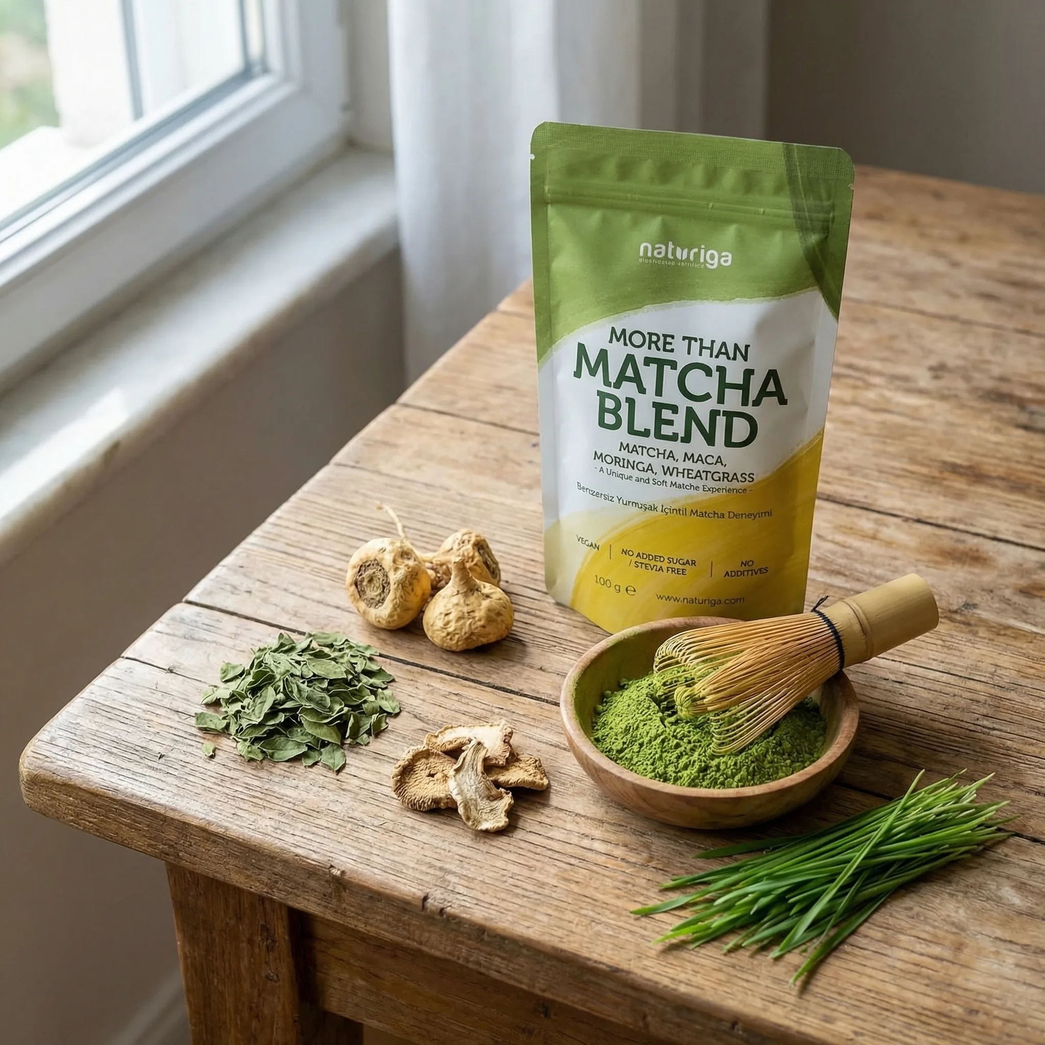 Naturiga Organik Süper Gıda Matcha Karışımı 100 gr - Enerji ve Detoks