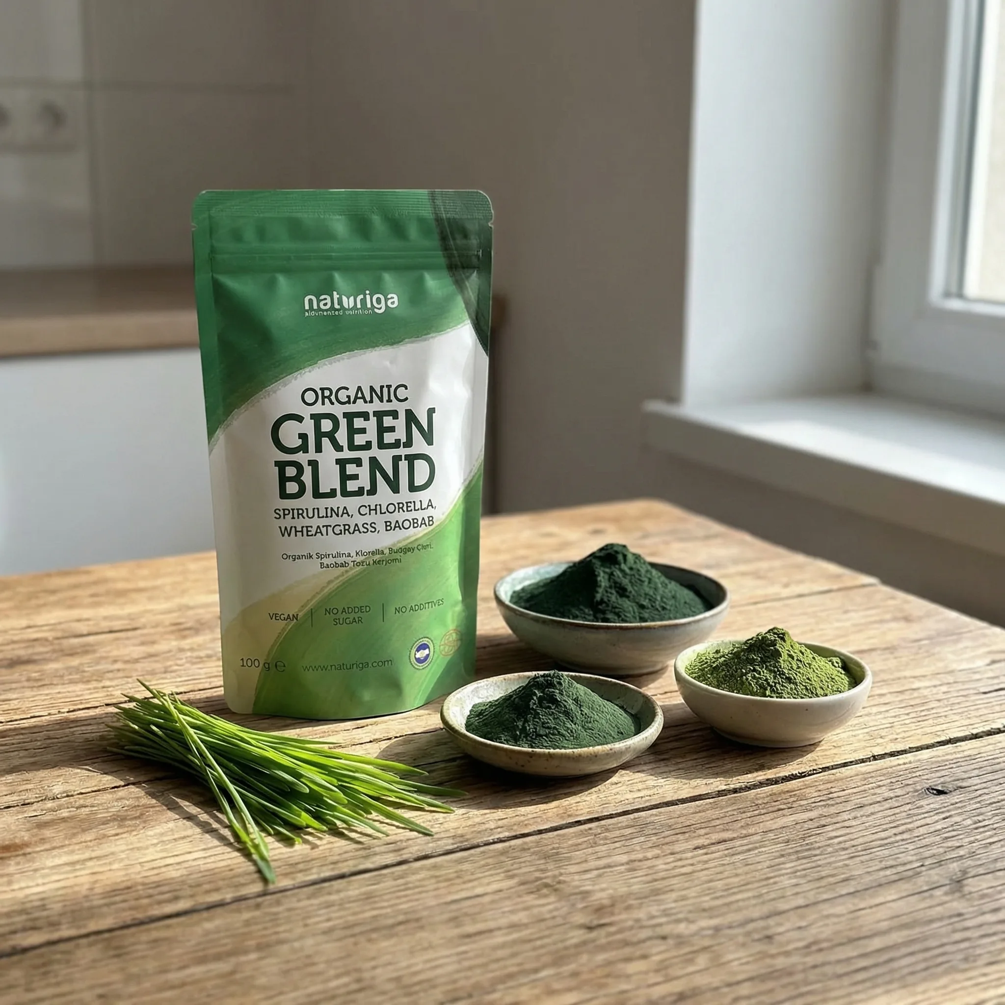 Naturiga Organik Yeşil Enerji Karışımı 100g - Detoks ve Canlılık Kaynağı