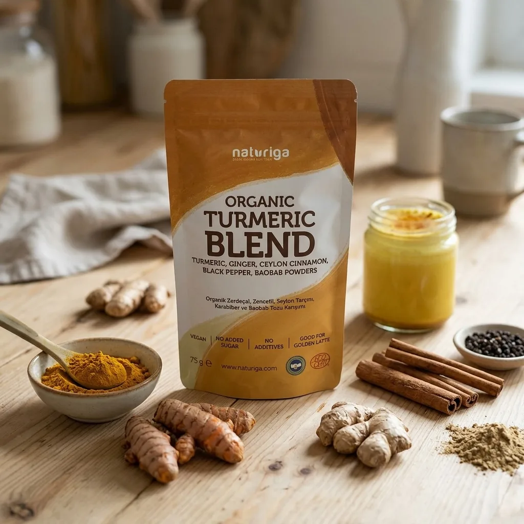 Naturiga Organik Zerdeçallı Karışım (Altın Süt Karışımı) 75 Gr