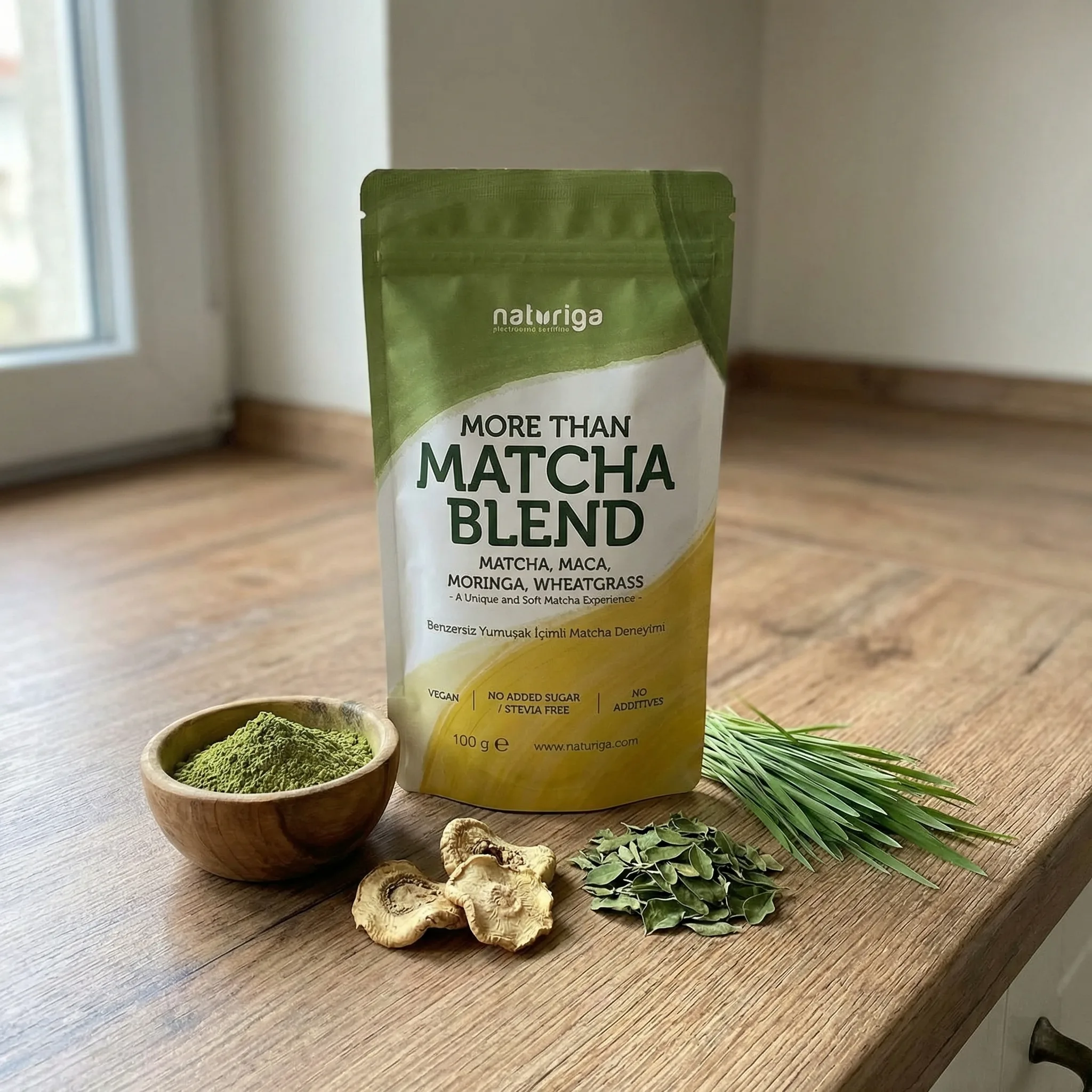 Naturiga Süper Gıda Matcha Karışımı - Enerji ve Canlılık İçin 100 gr