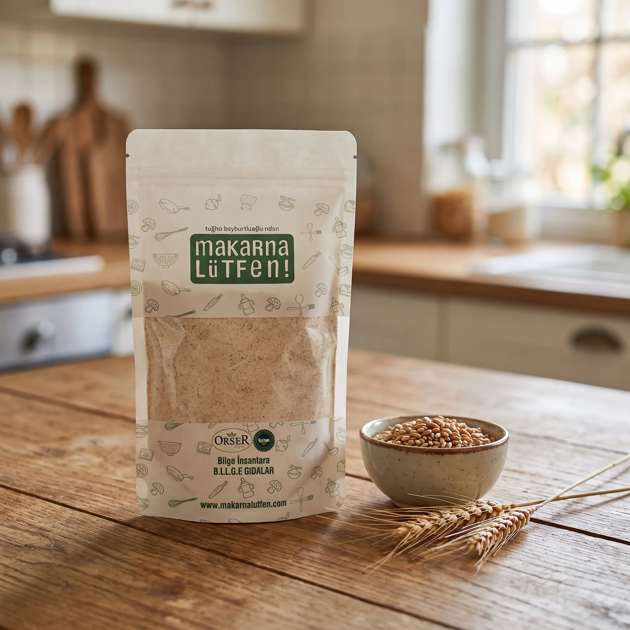 Organik Tam Buğday Unu (8+ Ay Bebekler İçin - 250g)