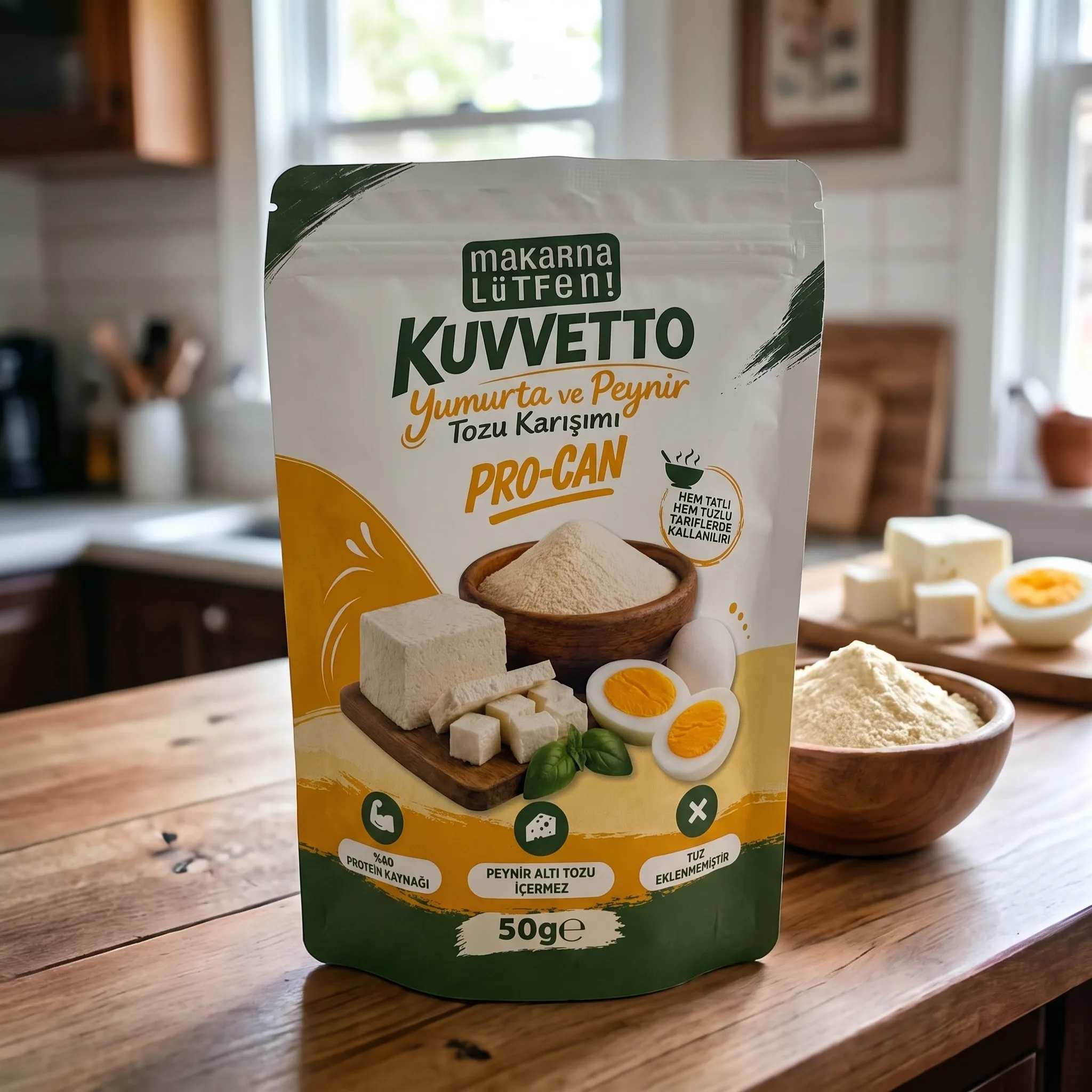 Procan Protein Gücü: Kuvvetto Yumurta ve Peynir Tozu (50g)