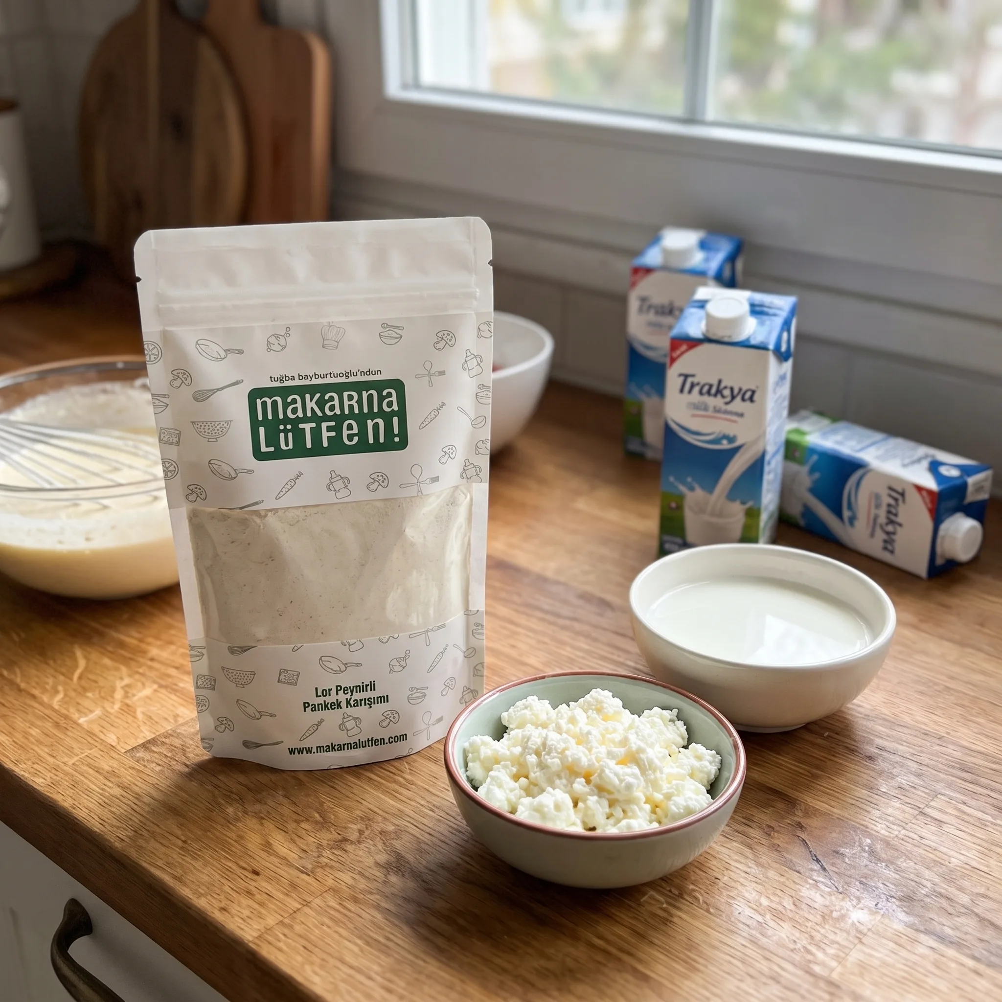 Sağlıklı Lor Peynirli Pankek Karışımı - Protein Zengini Kahvaltı (235 gr)