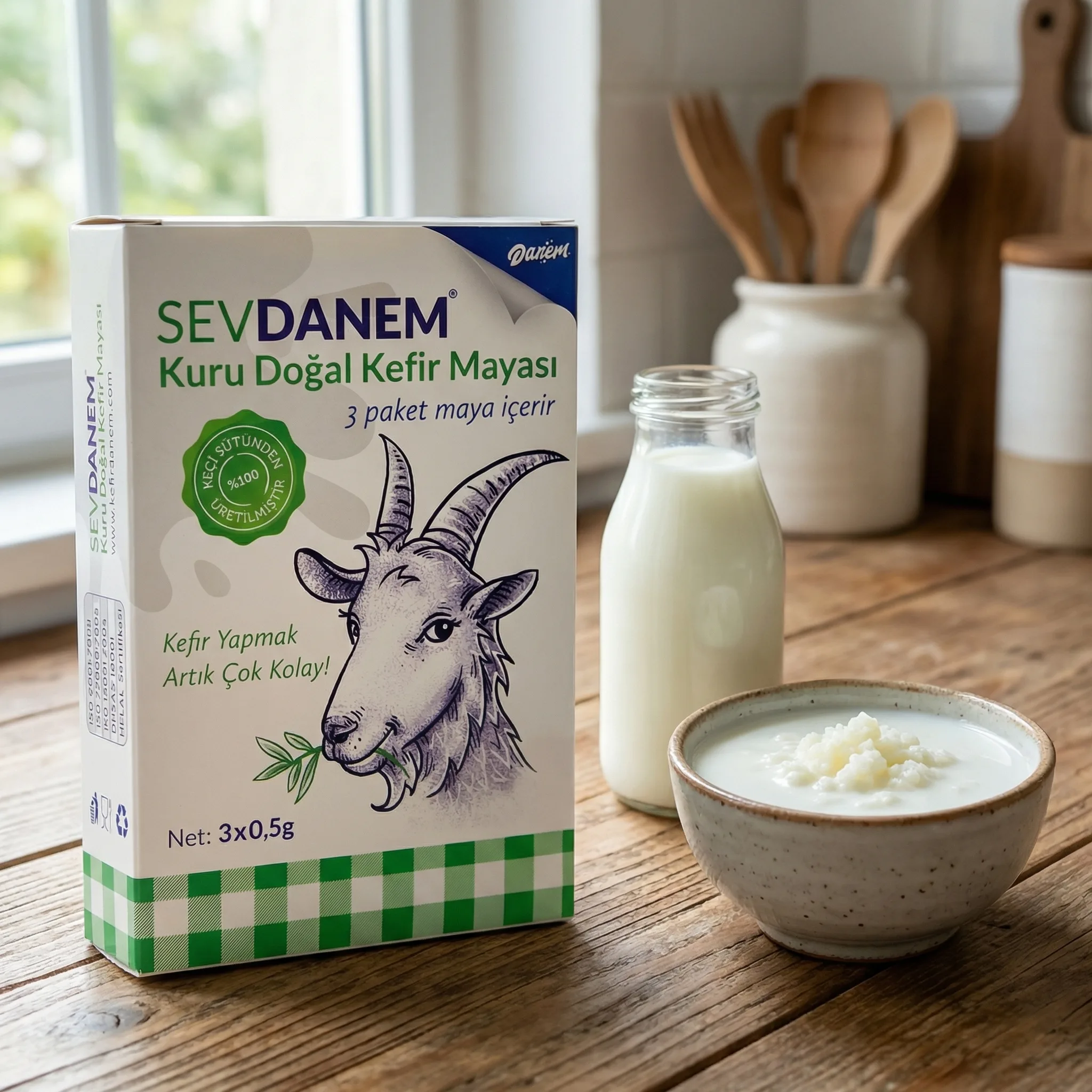 Sevdanem Keçi Sütlü Hazır Kefir Mayası (3x0.5g) - Pratik ve Doğal Kefir Deneyimi