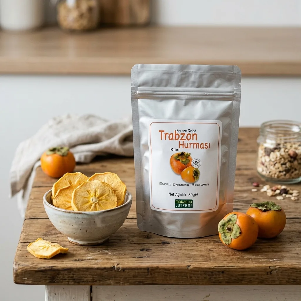 Trabzon Hurması Kıtırı (Kuru Meyve Cipsi Dondurularak Kurutulmuş Freeze Dried-30 g)